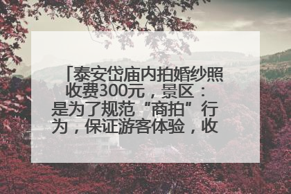 泰安岱庙内拍婚纱照收费300元，景区：是为了规范“商拍”行为，保证游客体验，收取费用全部上交国库