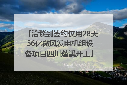 洽谈到签约仅用28天 56亿微风发电机组设备项目四川蓬溪开工