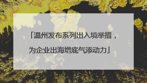 温州发布系列出入境举措，为企业出海增底气添动力