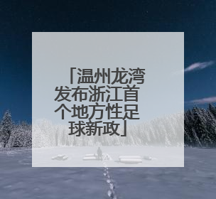 温州龙湾发布浙江首个地方性足球新政