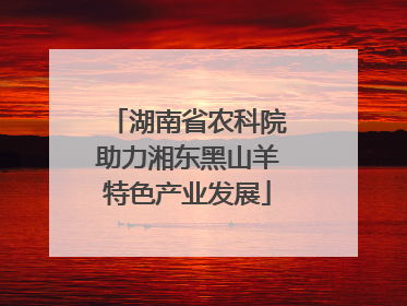 湖南省农科院助力湘东黑山羊特色产业发展