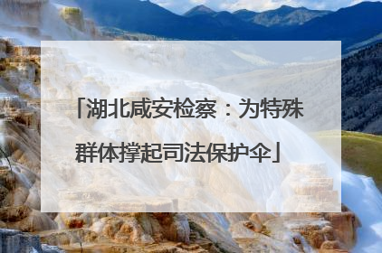 湖北咸安检察：为特殊群体撑起司法保护伞