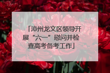 漳州龙文区领导开展“六一”慰问并检查高考备考工作