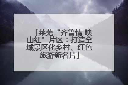 莱芜“齐鲁情 映山红”片区：打造全域景区化乡村、红色旅游新名片
