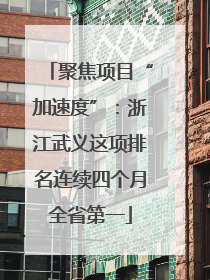 聚焦项目“加速度”：浙江武义这项排名连续四个月全省第一