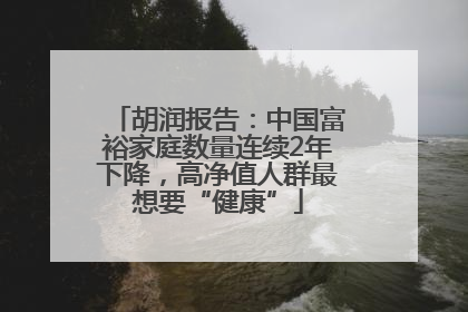 胡润报告：中国富裕家庭数量连续2年下降，高净值人群最想要“健康”
