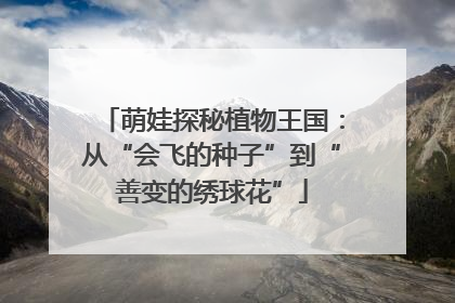 萌娃探秘植物王国：从“会飞的种子”到“善变的绣球花”