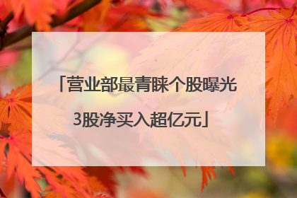 营业部最青睐个股曝光 3股净买入超亿元