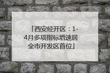 西安经开区：1-4月多项指标增速居全市开发区首位