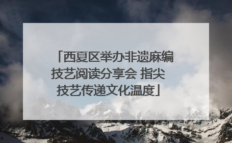 西夏区举办非遗麻编技艺阅读分享会 指尖技艺传递文化温度