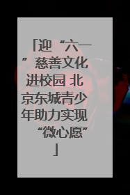 迎“六一”慈善文化进校园 北京东城青少年助力实现“微心愿”