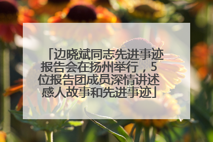 边晓斌同志先进事迹报告会在扬州举行，5位报告团成员深情讲述感人故事和先进事迹