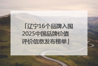 辽宁16个品牌入围2025中国品牌价值评价信息发布榜单