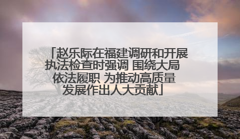 赵乐际在福建调研和开展执法检查时强调 围绕大局 依法履职 为推动高质量发展作出人大贡献