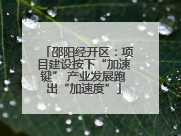 邵阳经开区：项目建设按下“加速键” 产业发展跑出“加速度”