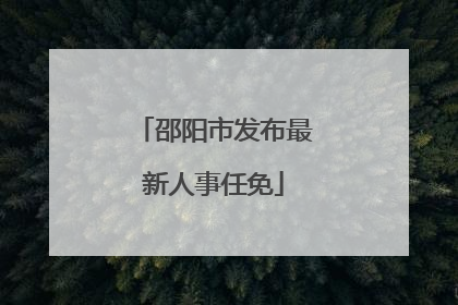 邵阳市发布最新人事任免