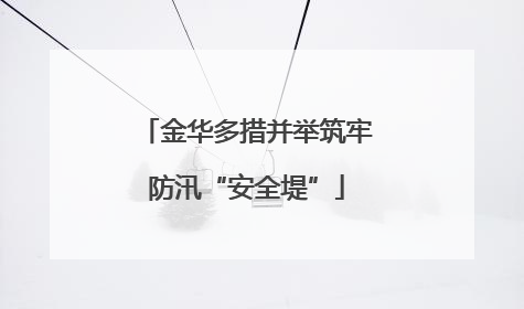 金华多措并举筑牢防汛“安全堤”
