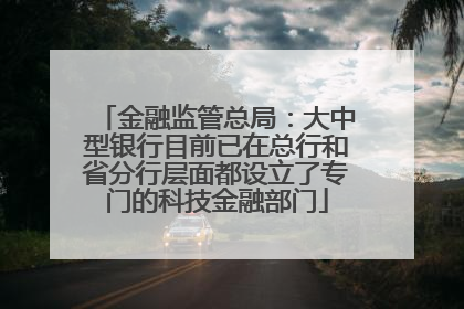 金融监管总局：大中型银行目前已在总行和省分行层面都设立了专门的科技金融部门