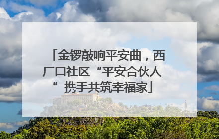 金锣敲响平安曲，西厂口社区“平安合伙人”携手共筑幸福家