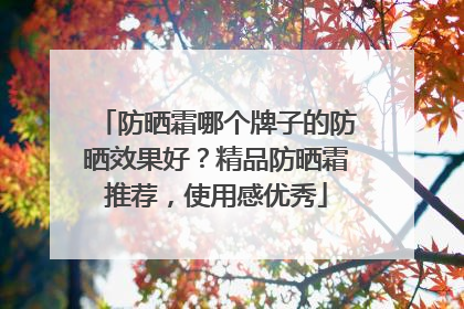 防晒霜哪个牌子的防晒效果好？精品防晒霜推荐，使用感优秀