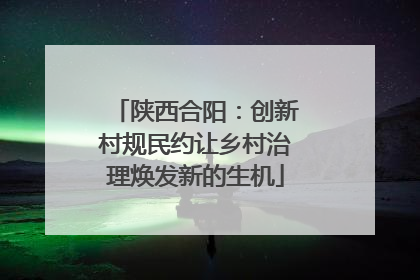 陕西合阳：创新村规民约让乡村治理焕发新的生机