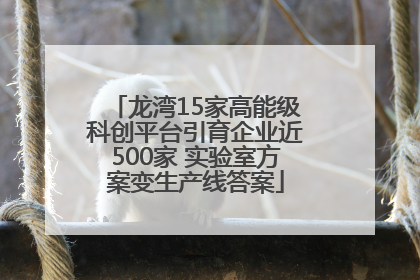 龙湾15家高能级科创平台引育企业近500家 实验室方案变生产线答案