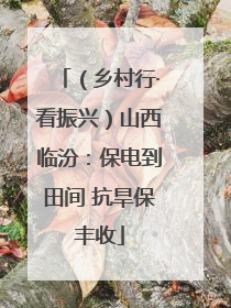 （乡村行·看振兴）山西临汾：保电到田间 抗旱保丰收