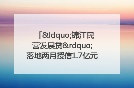 “锦江民营发展贷”落地两月授信1.7亿元，惠及118家民企