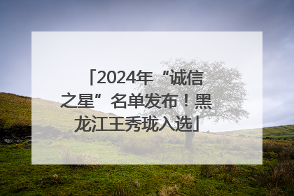2024年“诚信之星”名单发布！黑龙江王秀珑入选