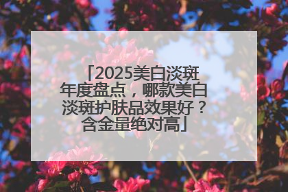 2025美白淡斑年度盘点，哪款美白淡斑护肤品效果好？含金量绝对高