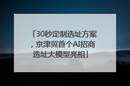 30秒定制选址方案，京津冀首个AI招商选址大模型亮相