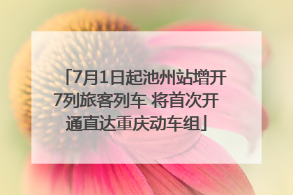 7月1日起池州站增开7列旅客列车 将首次开通直达重庆动车组
