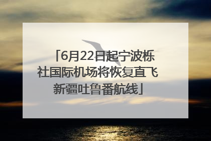 6月22日起宁波栎社国际机场将恢复直飞新疆吐鲁番航线