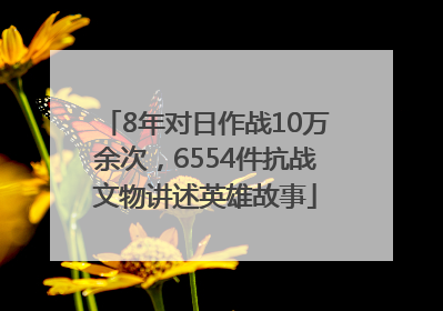 8年对日作战10万余次，6554件抗战文物讲述英雄故事