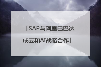 SAP与阿里巴巴达成云和AI战略合作